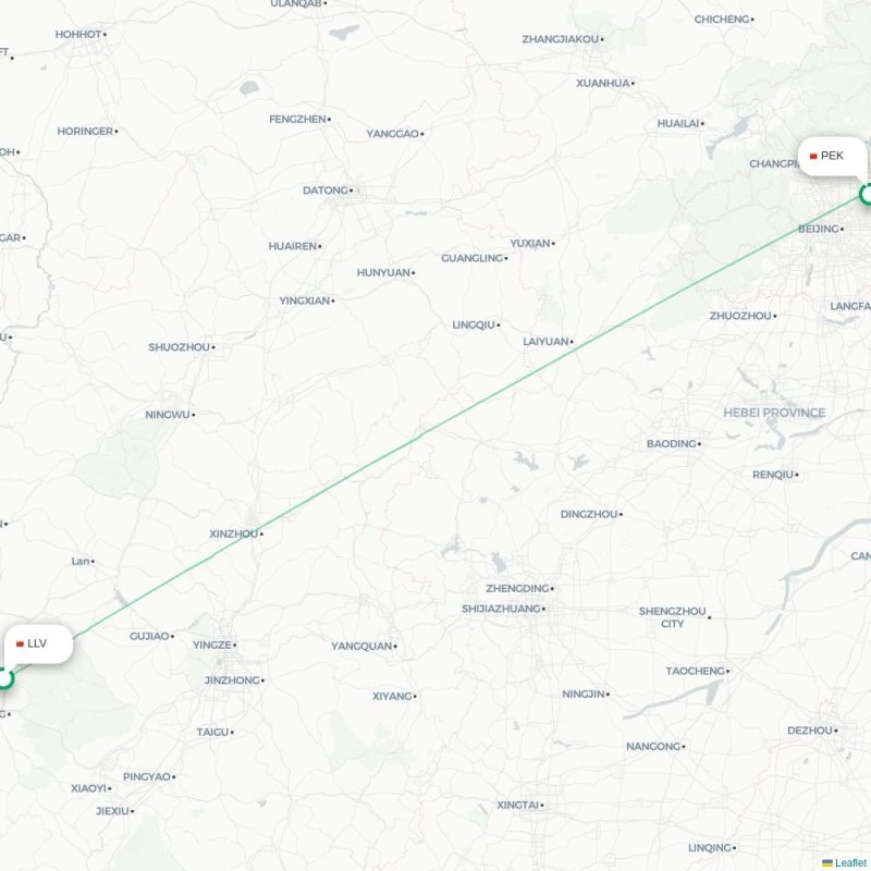 LLV - PEK route map