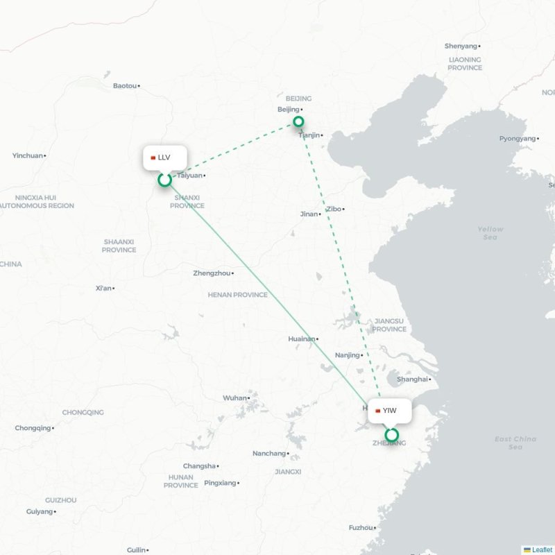 LLV - YIW route map
