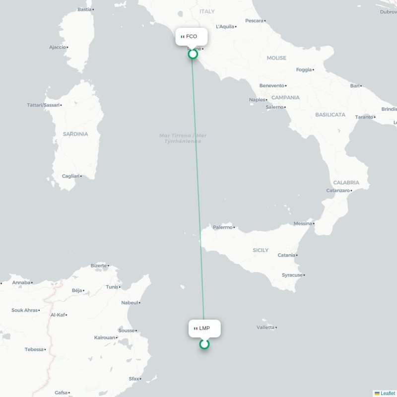 LMP - FCO route map