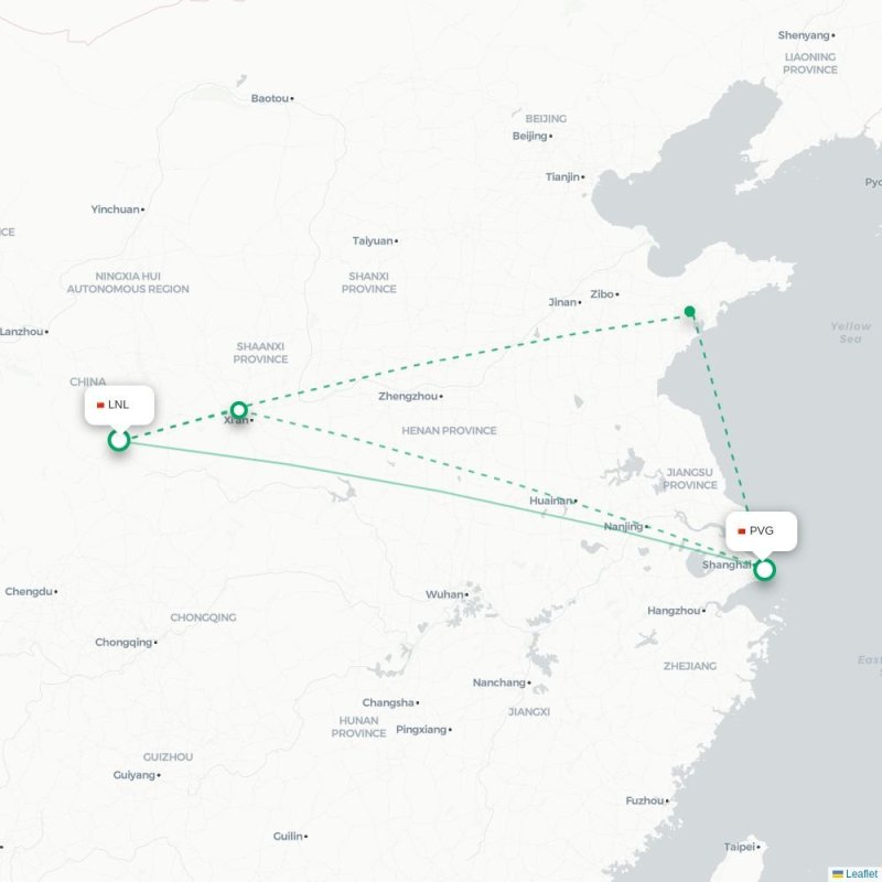 LNL - PVG route map
