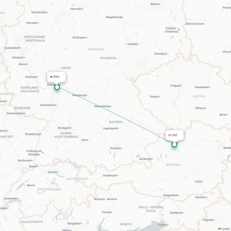 LNZ - FRA route map