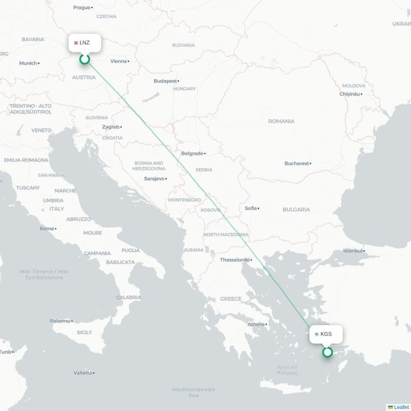 LNZ - KGS route map