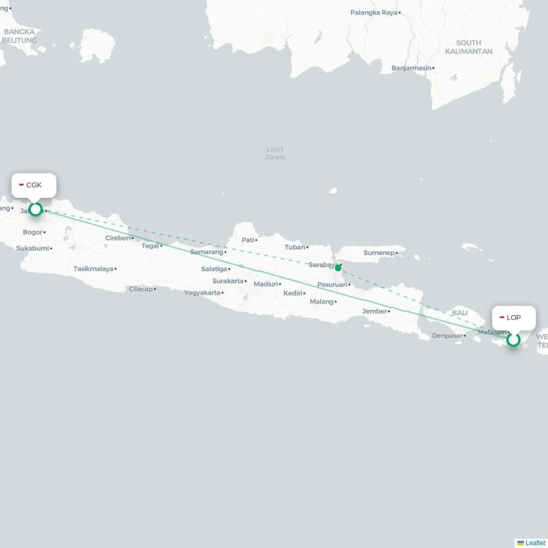 LOP - CGK route map