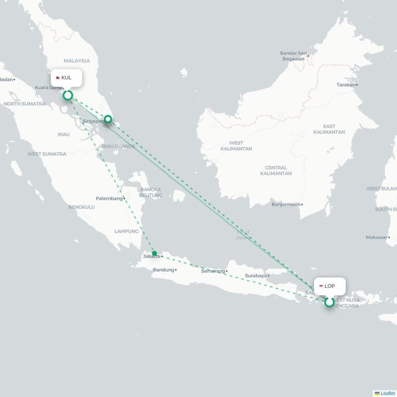 LOP - KUL route map