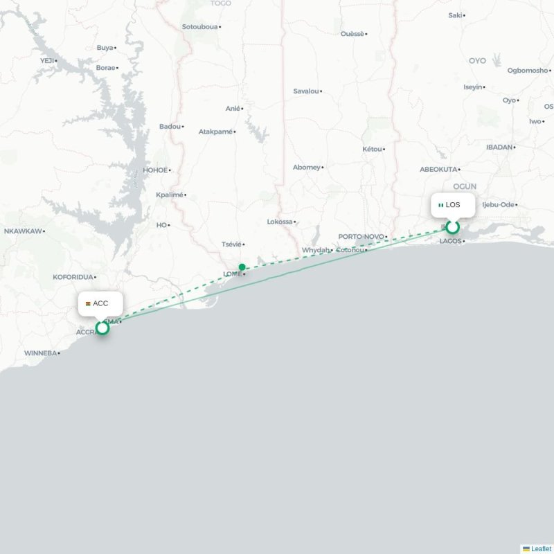 LOS - ACC route map