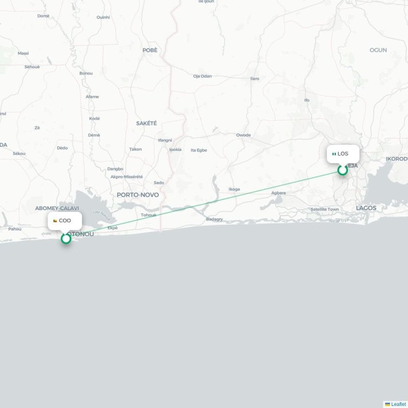 LOS - COO route map