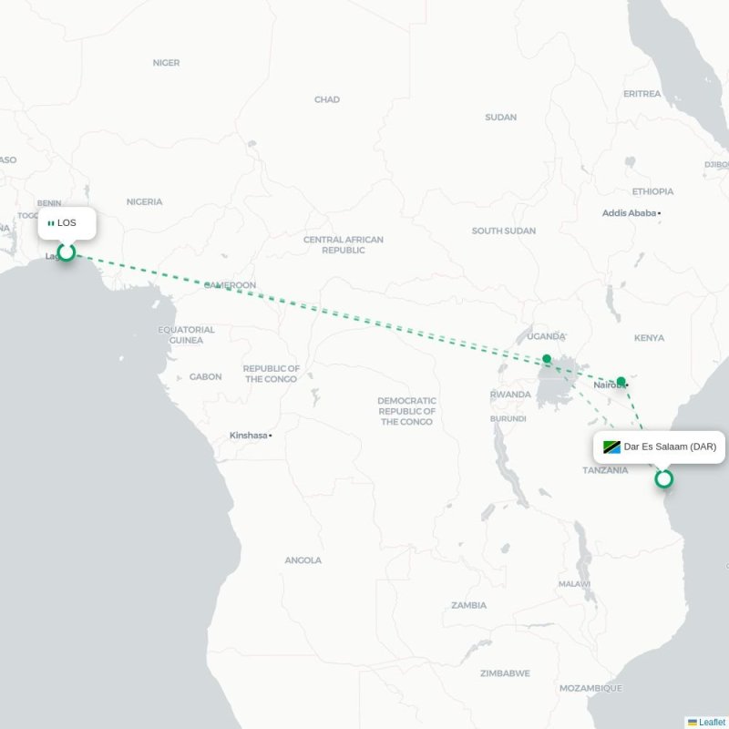 LOS - DAR route map