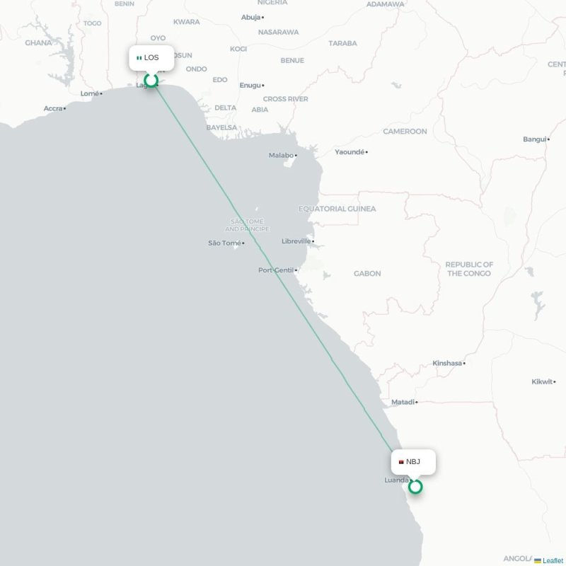 LOS - NBJ route map