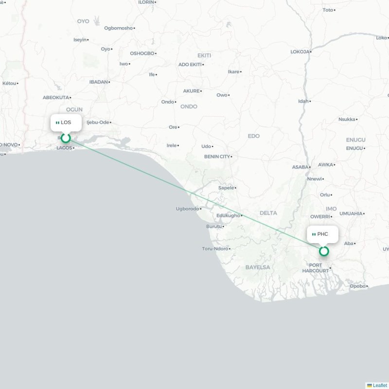 LOS - PHC route map