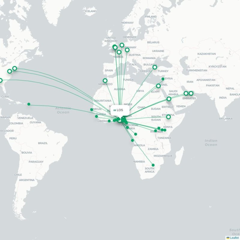 LOS - BJL route map