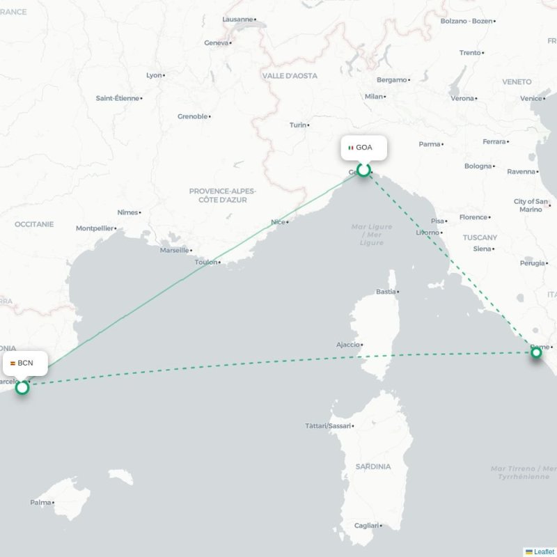 LPA - BCN route map