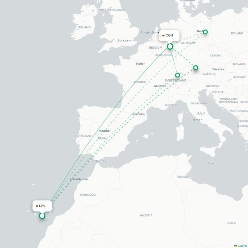 LPA - CGN route map
