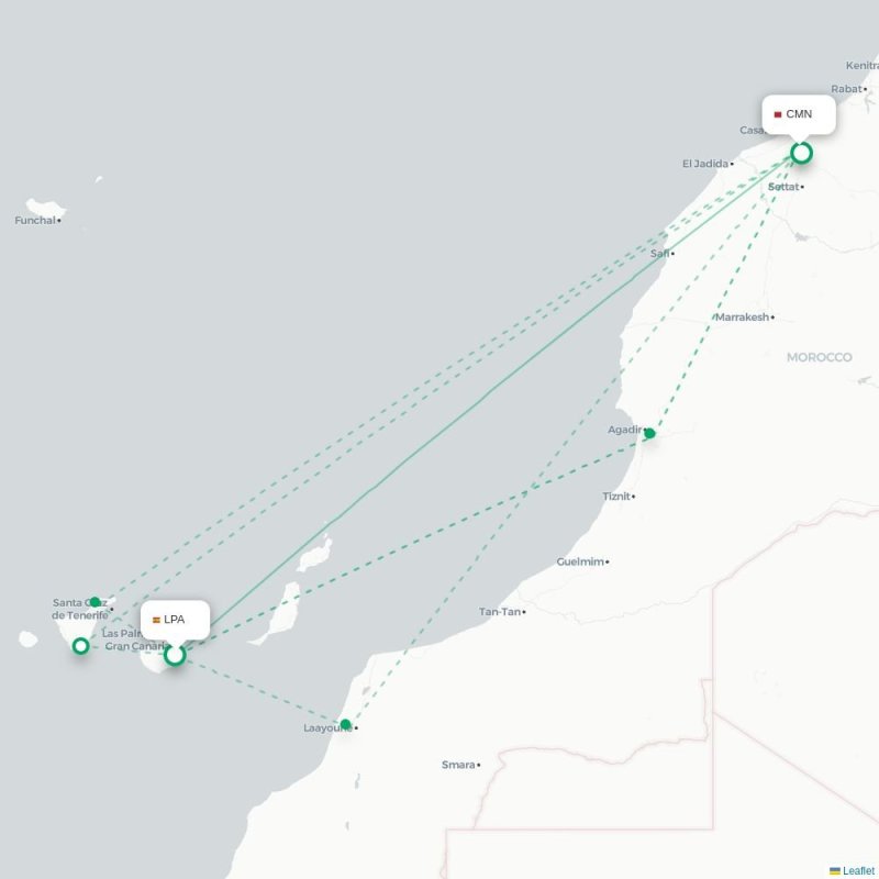 LPA - CMN route map
