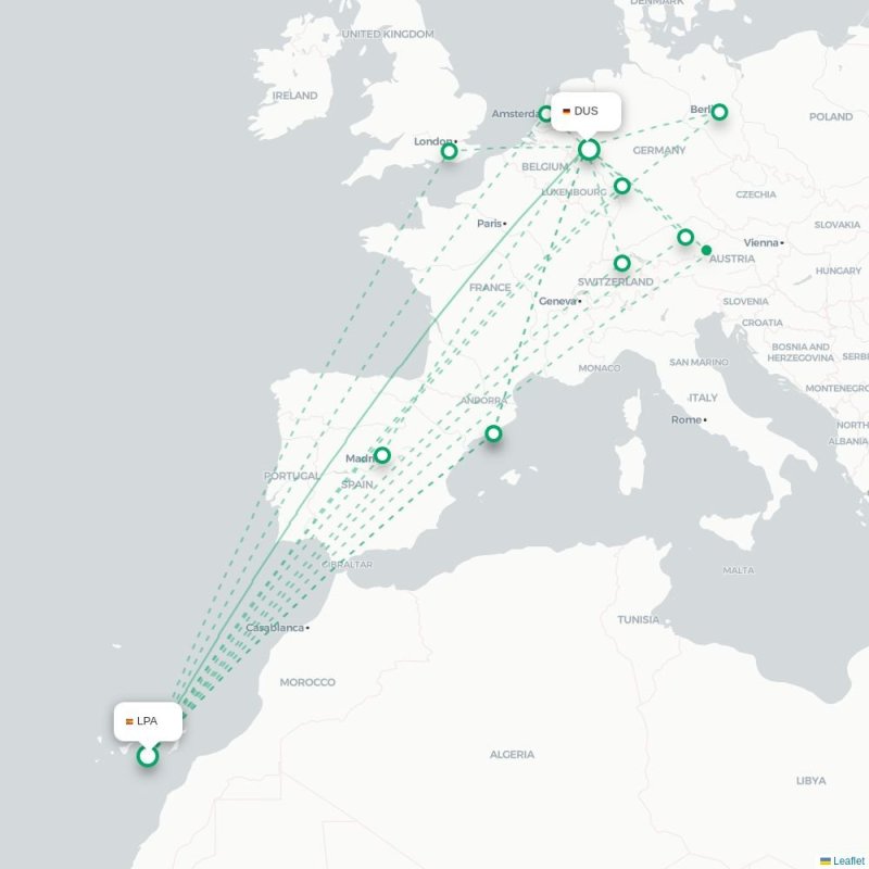 LPA - DUS route map