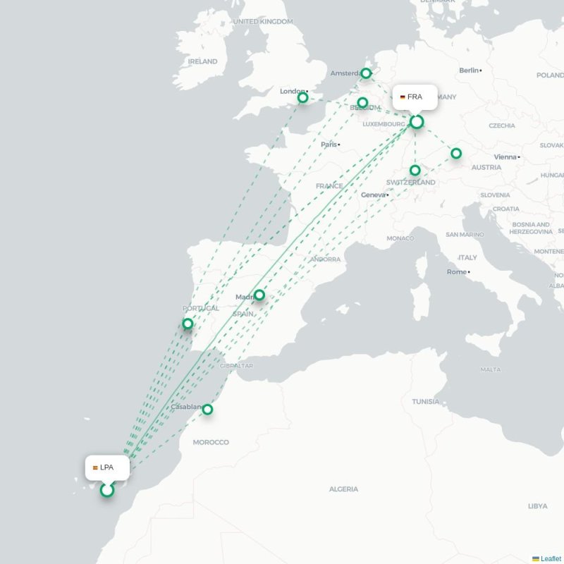 LPA - FRA route map
