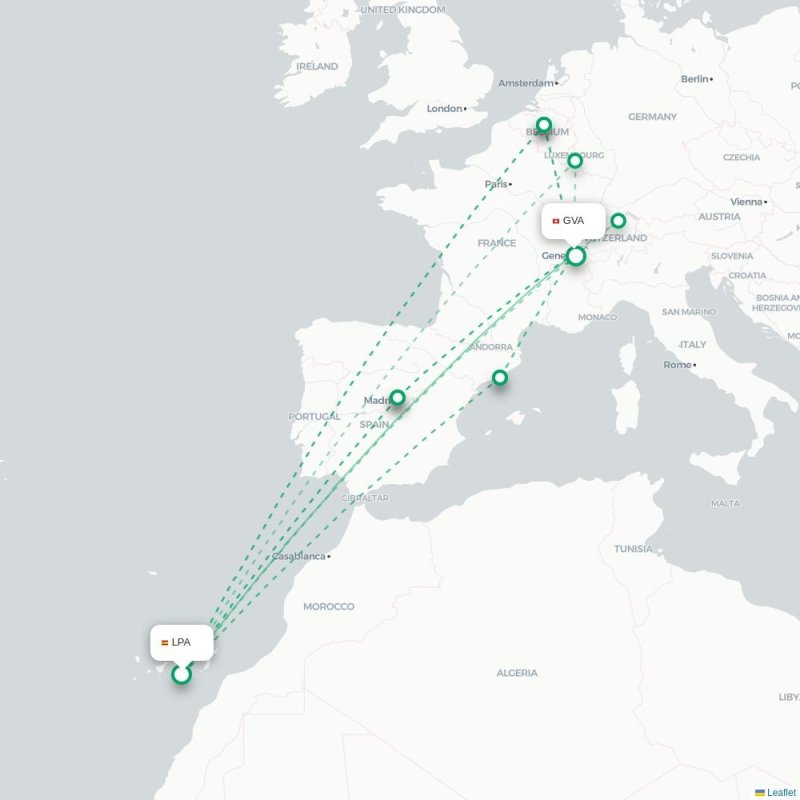 LPA - GVA route map