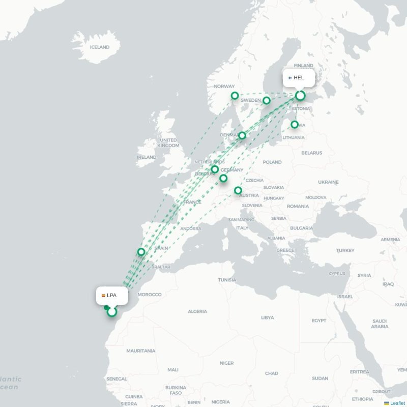 LPA - HEL route map