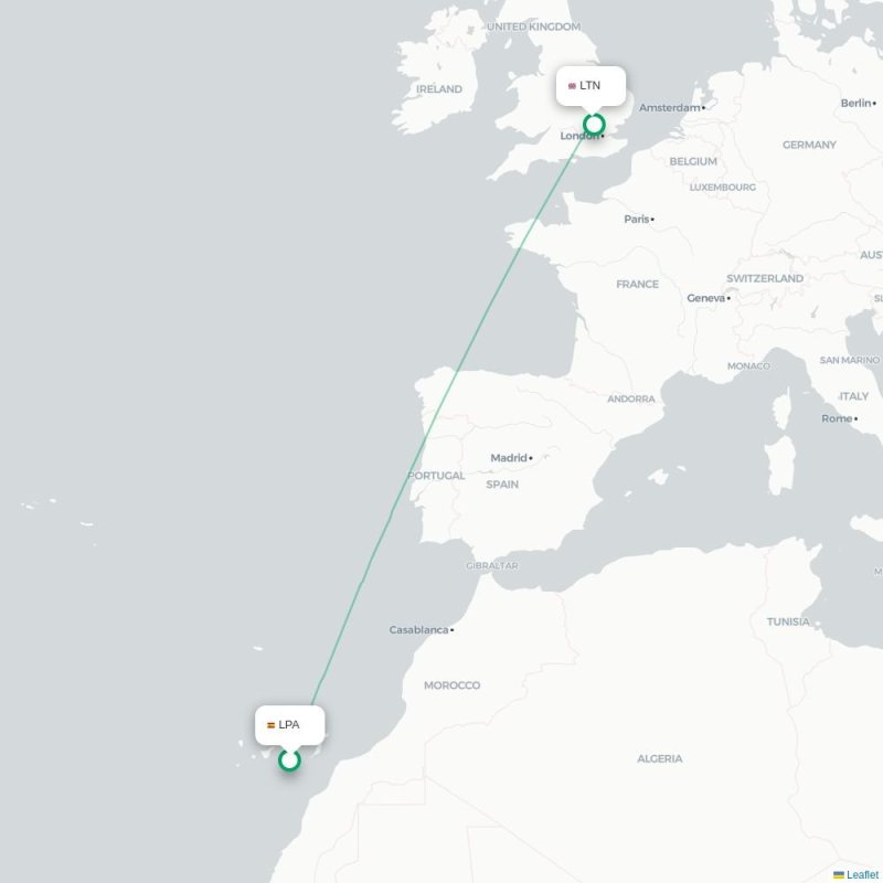 LPA - LTN route map