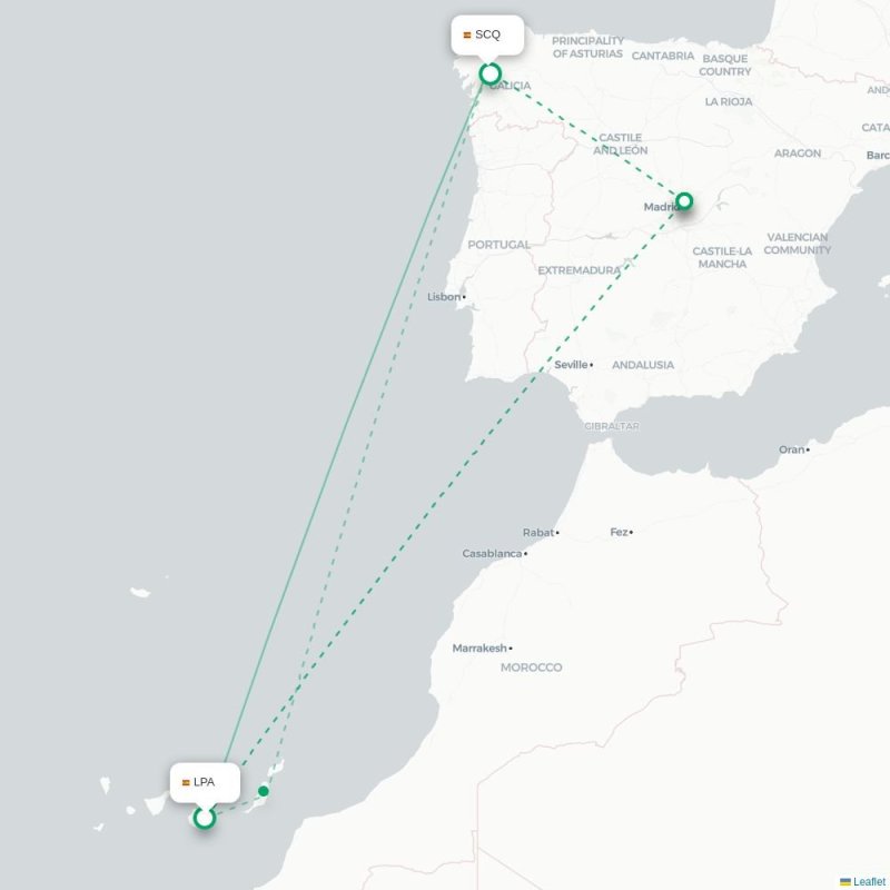 LPA - SCQ route map