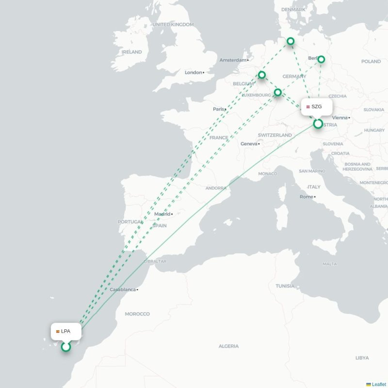 LPA - SZG route map