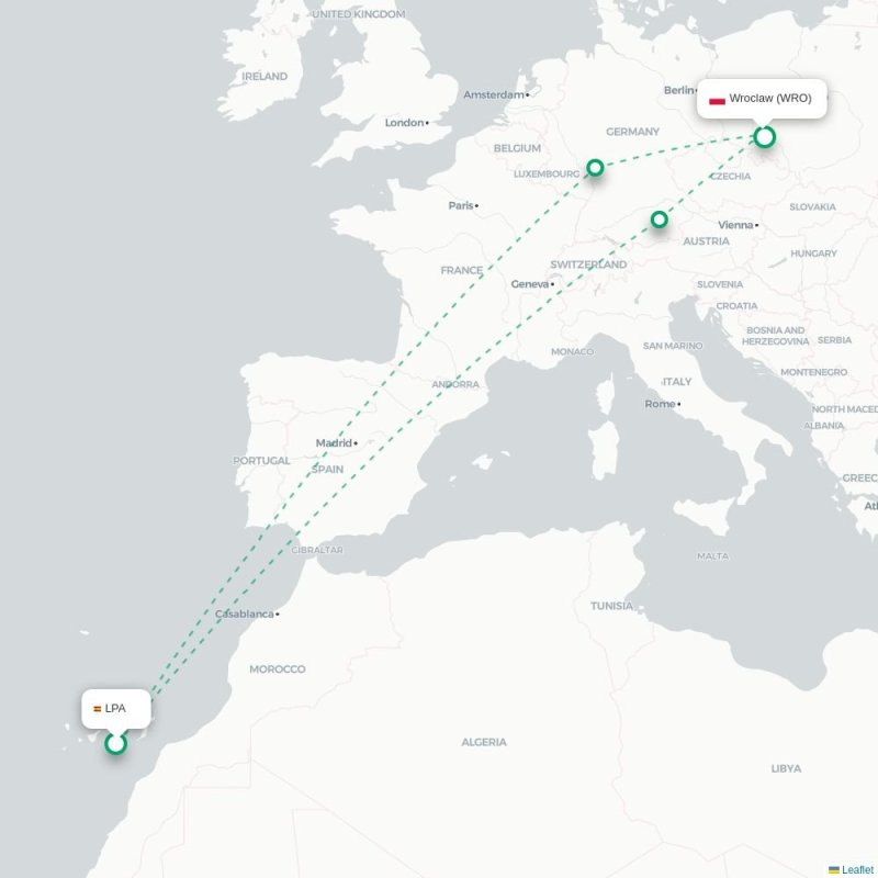 LPA - WRO route map