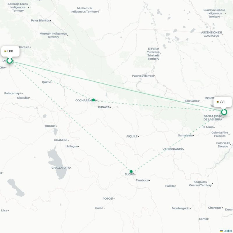 LPB - VVI route map