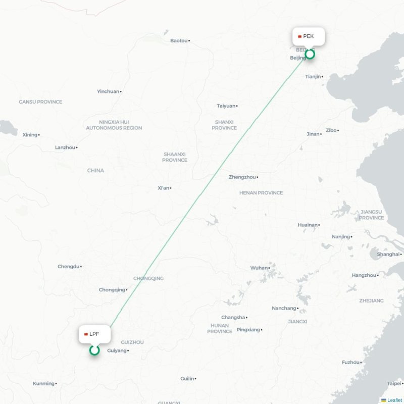 LPF - PEK route map