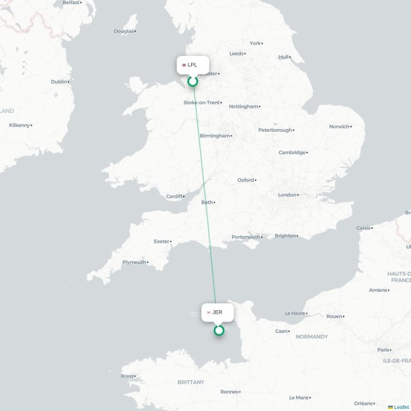 LPL - JER route map