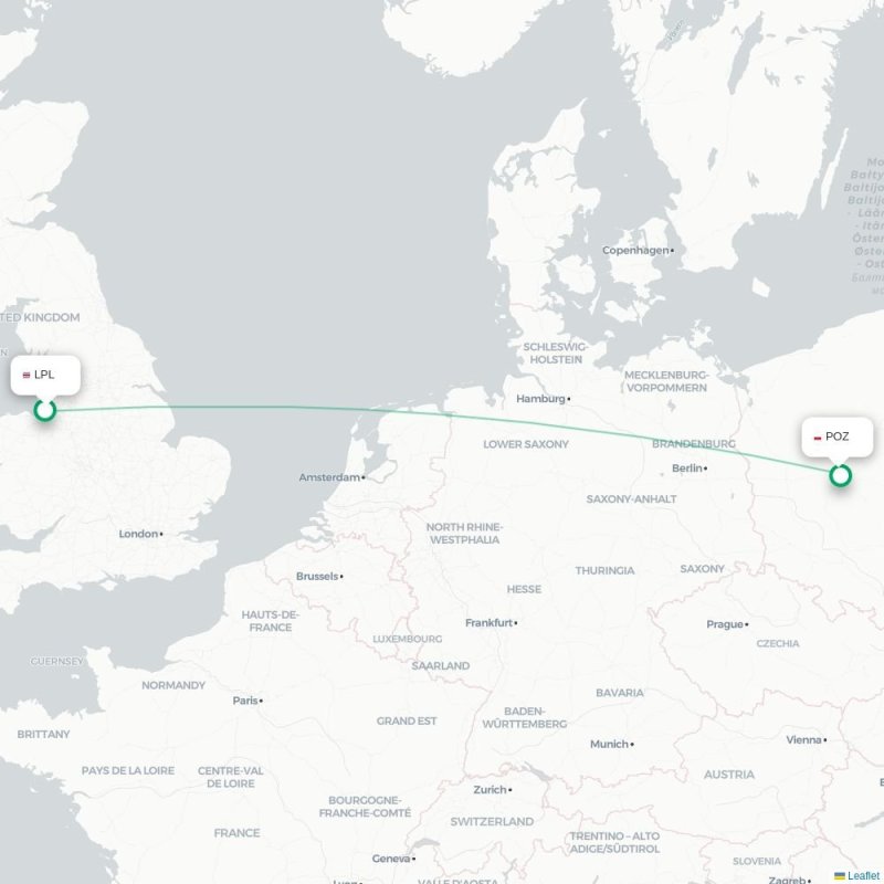 LPL - POZ route map