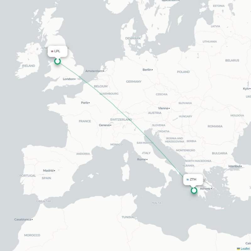 LPL - ZTH route map