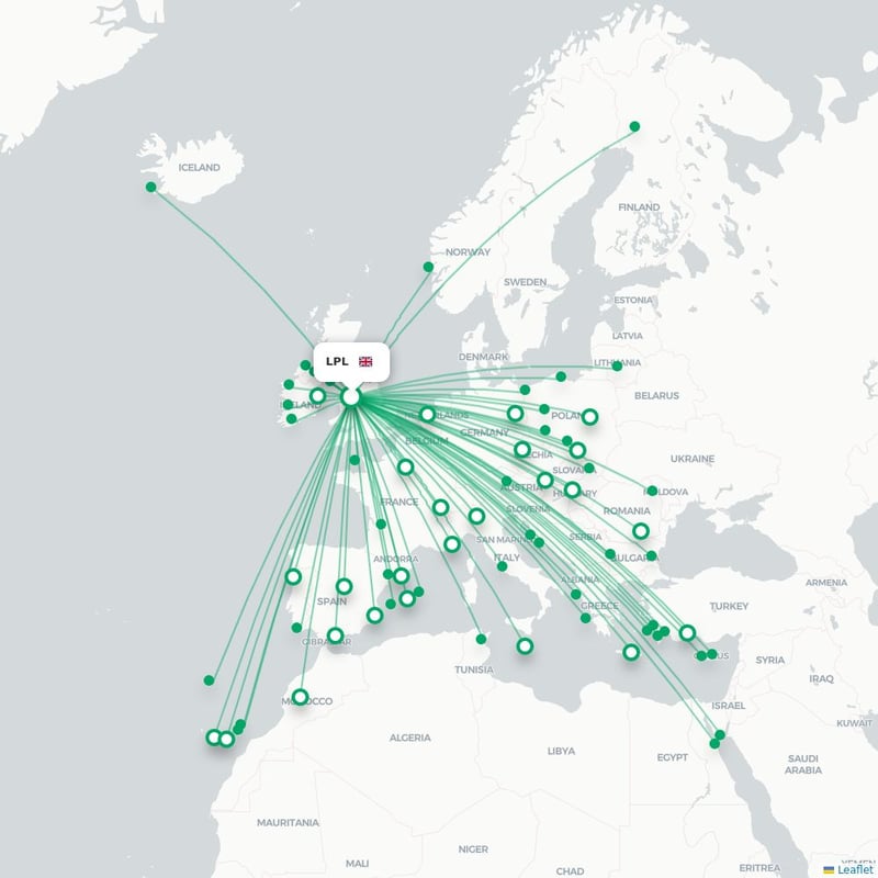 Route map Liverpool  LPL 