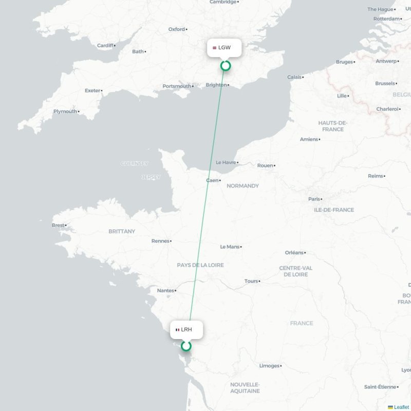 LRH - LGW route map