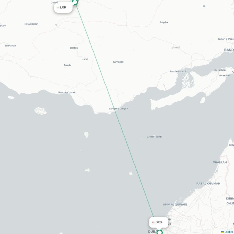 LRR - DXB route map