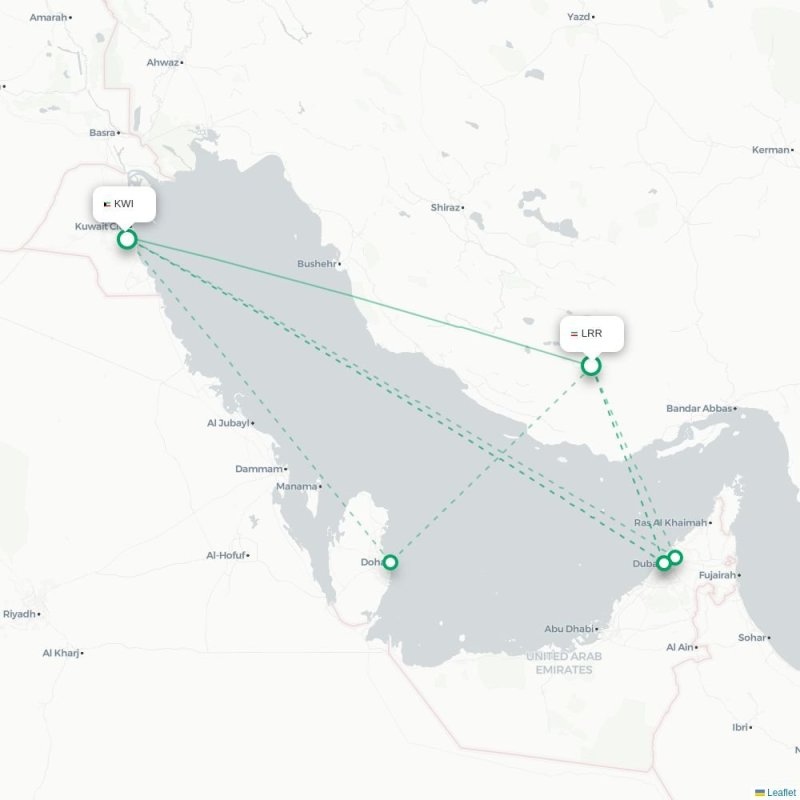 LRR - KWI route map