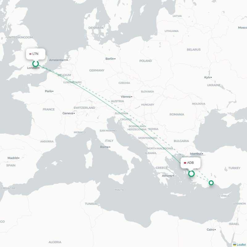 LTN - ADB route map