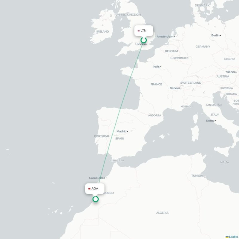 LTN - AGA route map
