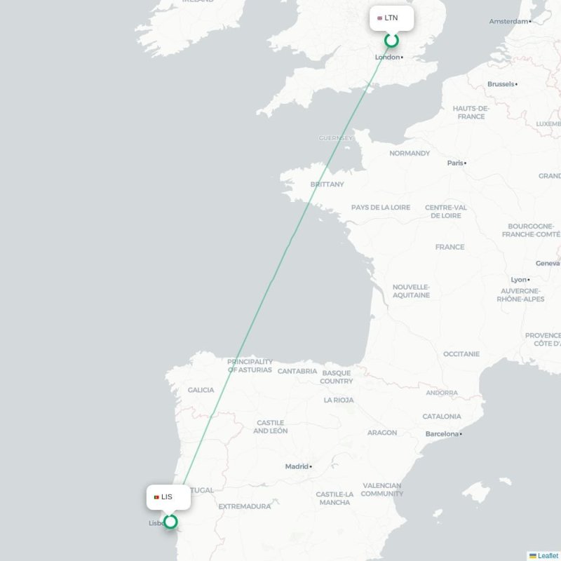 LTN - LIS route map