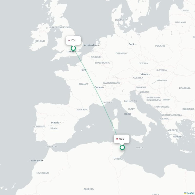 LTN - NBE route map