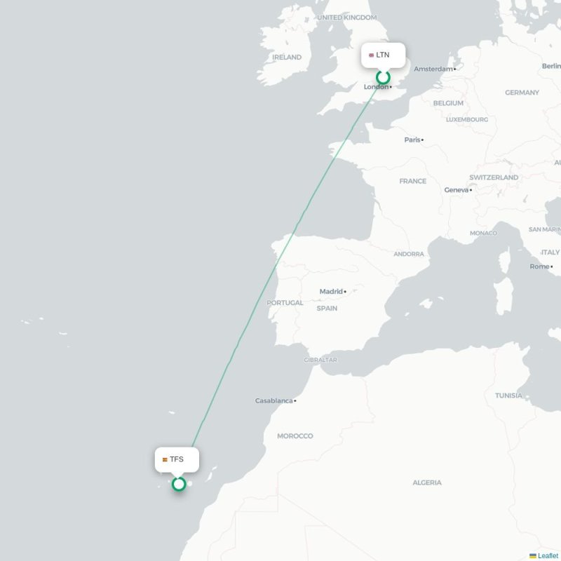 LTN - TFS route map
