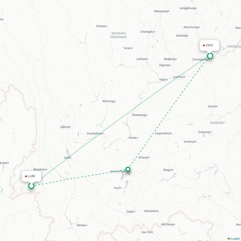 LUM - CKG route map