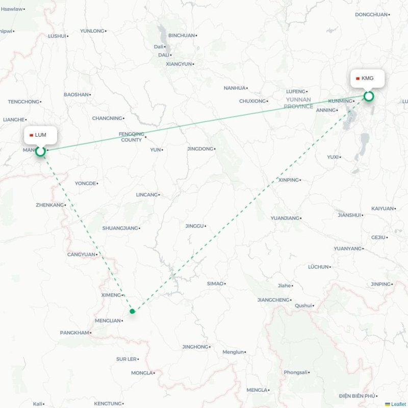LUM - KMG route map