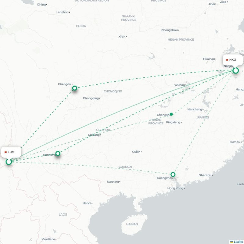 LUM - NKG route map