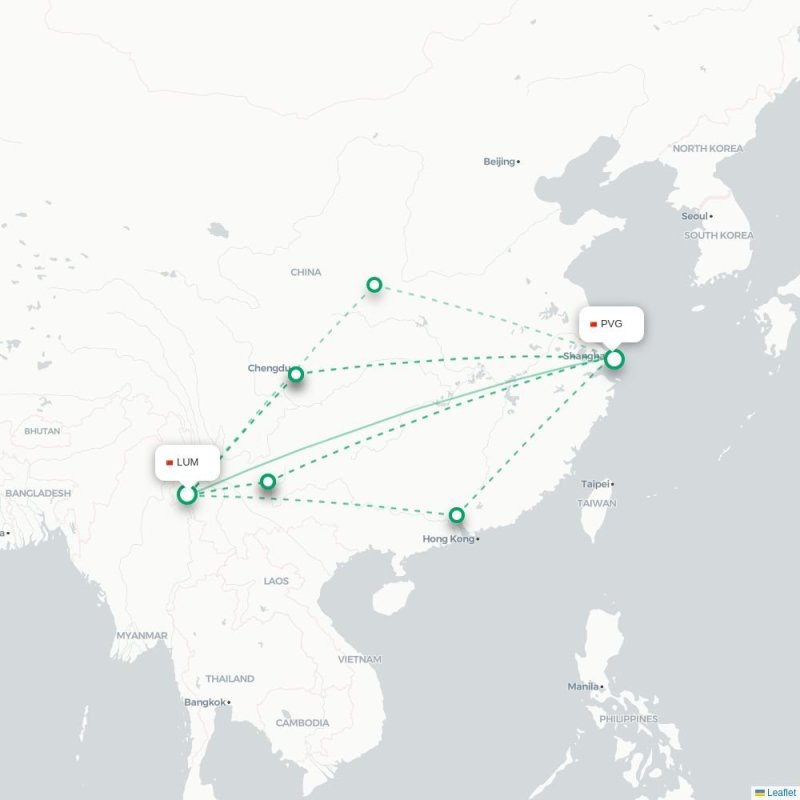 LUM - PVG route map