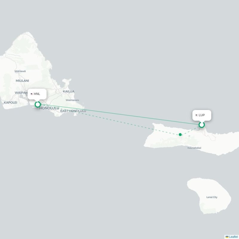 LUP - HNL route map