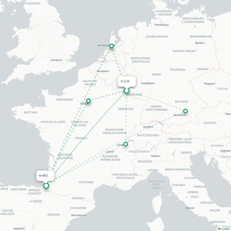 LUX - BIQ route map