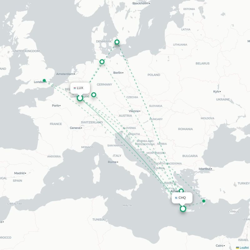 LUX - CHQ route map