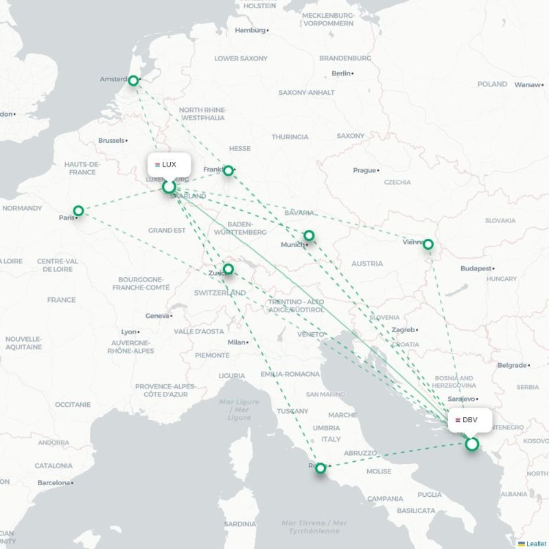 LUX - DBV route map