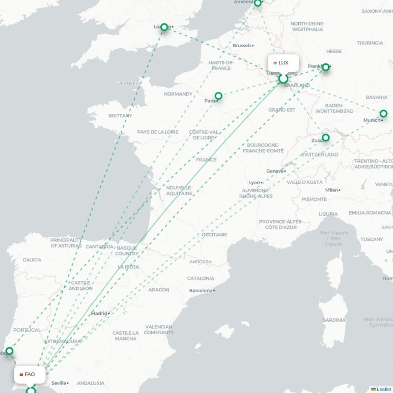 LUX - FAO route map