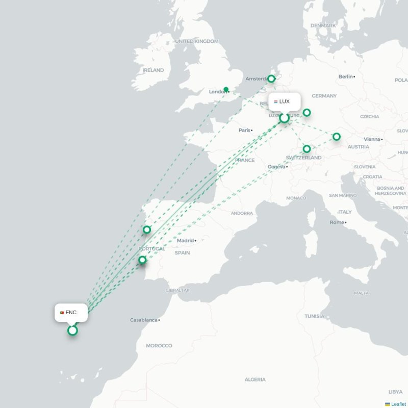 LUX - FNC route map