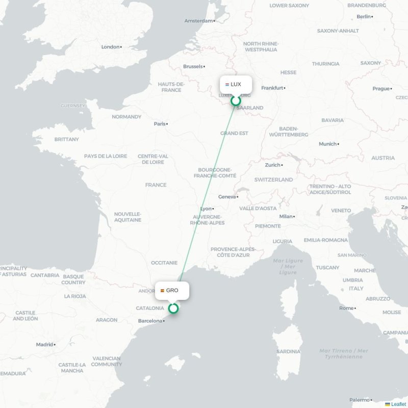LUX - GRO route map